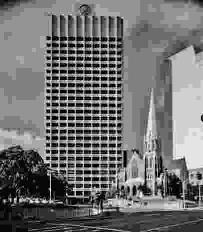 Suncorp Plaza tower by Conrad Gargett. Constructed in 1972, the building was the tallest in Brisbane at the time.