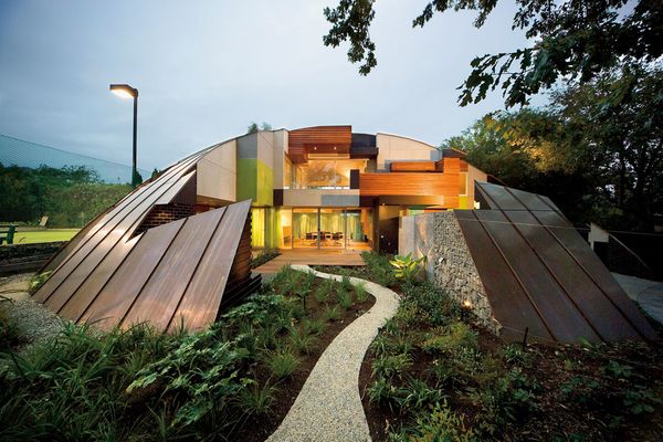 Dome House by McBride Charles Ryan resembles an incomplete 3-D puzzle. 