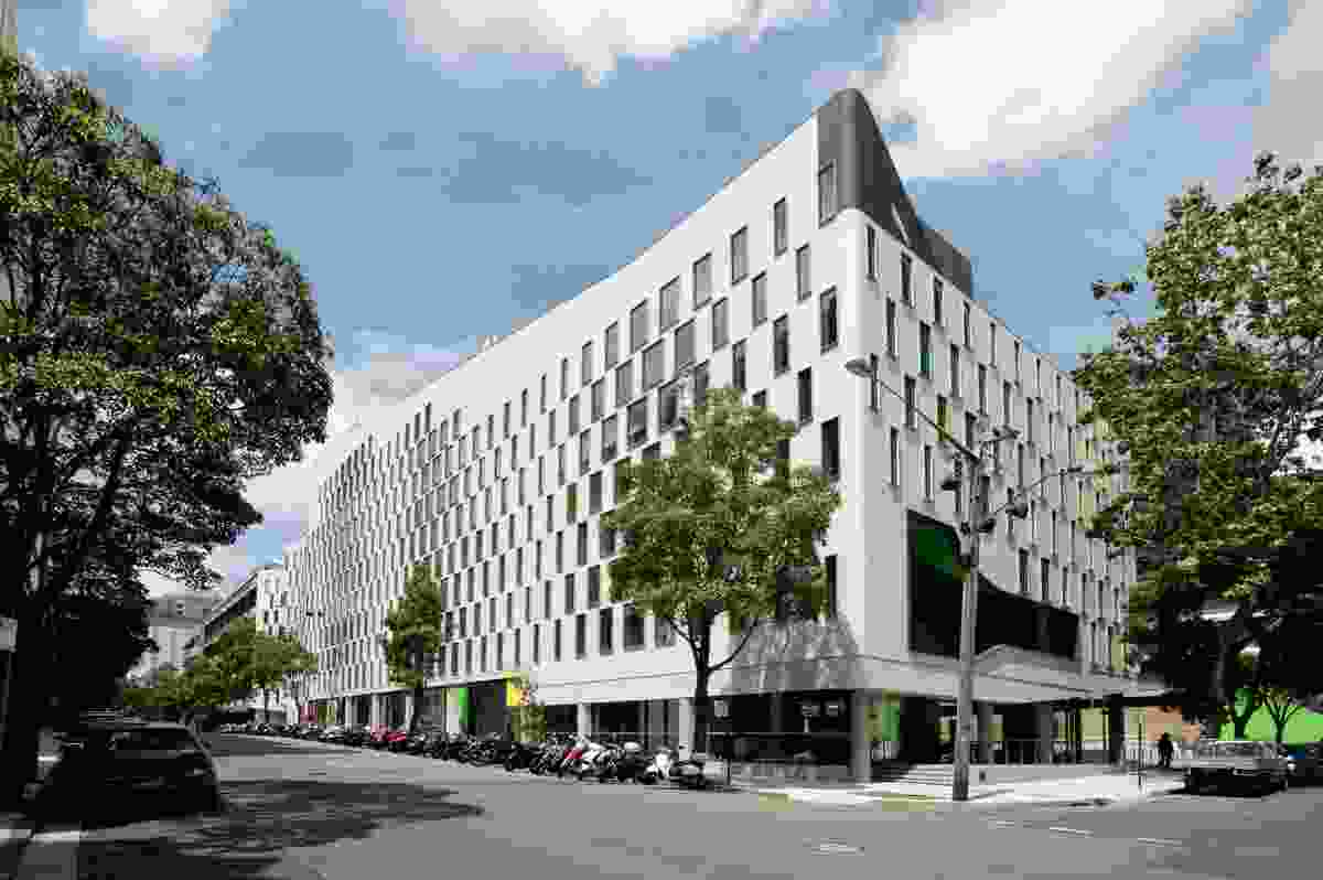 The new Faculty of Science and Graduate School of Health at Sydney's University of Technology on the corner of Jones and Wattle Streets in Ultimo.