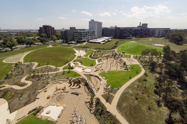 Located on the former Royal Children’s Hospital site, the new park and playspace has injected fresh life into Royal Park.