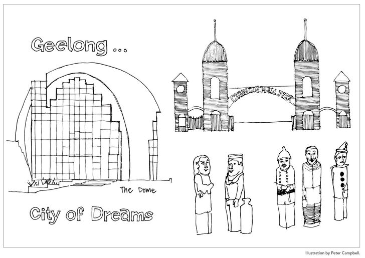 Cunningham Pier City of Dreams illustration by Peter Campbell.