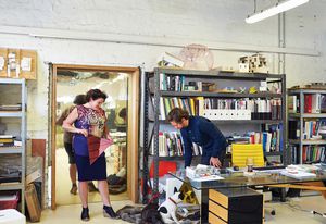 Juliet Moore and Ben Edwards in the Edwards Moore studio.