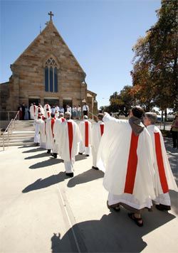 Entry to St Patrick’s photographed during the dedication.