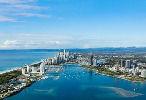 Overview of the proposal for the Gold Coast Integrated Resort designed by Blight Rayner.