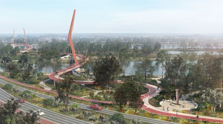 Two new car-free bridges for Perth CBD