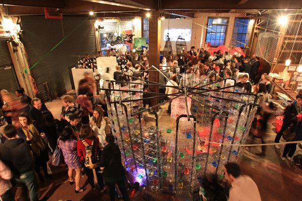 The One to One project saw architects and students turn a pile of junk into a bar.