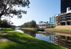 View of the site of the proposed Powerhouse Museum Precinct in Parramatta.