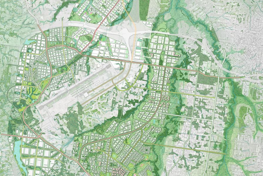 Aerotropolis Masterplan by Hassell (Aerotropolis Core, Badgerys Creek), Hill Thalis Architecture and Urban Design Projects (Northern Gateway) and Studio Hollenstein (Agribusiness)