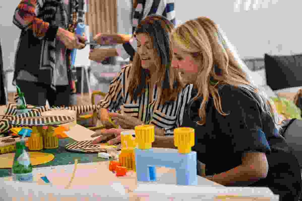 Patricia Urquiola (right) giving a design masterclass at Space Furniture, Sydney.