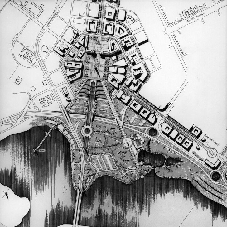 Alongside Tomasz Ciolek, Pegrum won first prize in the design competition for City Hill in Canberra (1989).