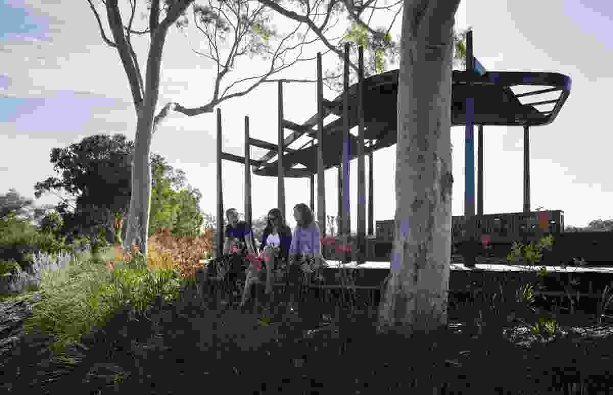 The lookout shelter was inspired by the surrounding eucalypts.