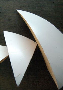 Detail of model showing the “spherical solution” for the shells.