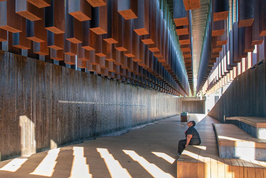 The National Memorial for Peace and Justice in Alabama (2018), by Mass in collaboration with the Equal Justice Initiative, is the first national memorial to victims of lynching in the US.