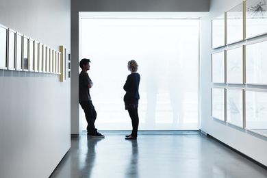 One of the front galleries, with translucent view onto the courtyard.