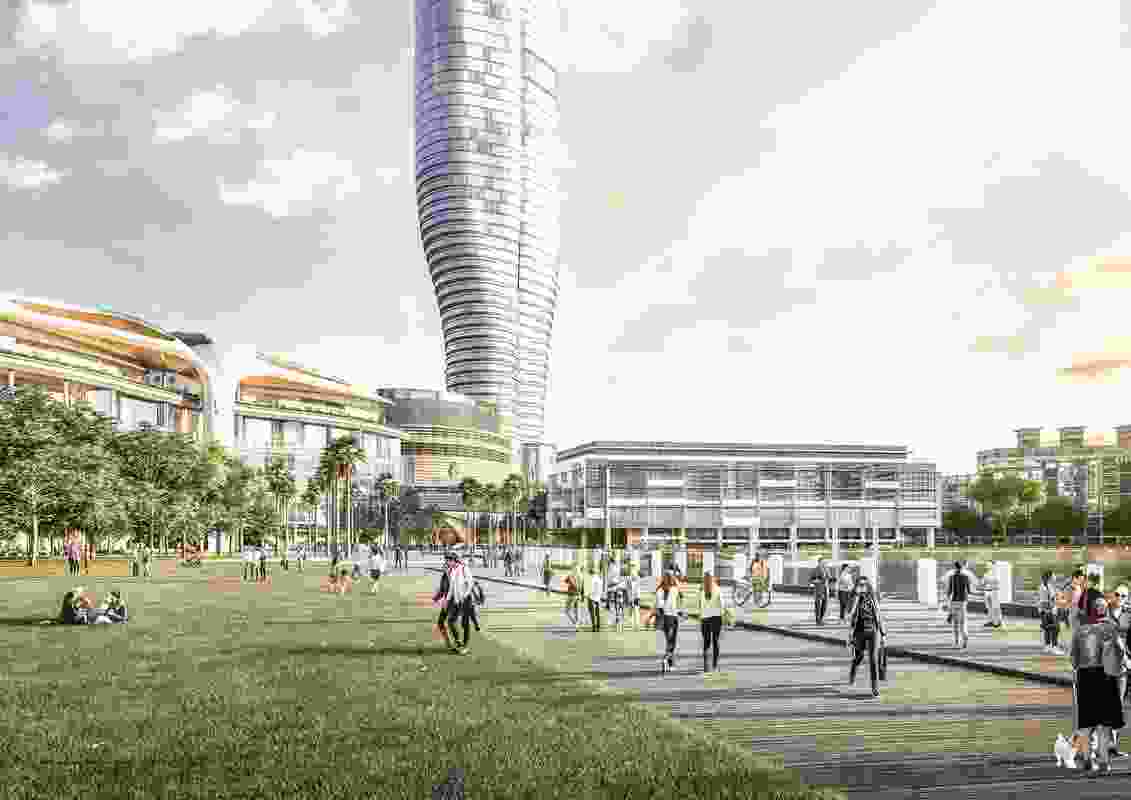 The proposed tower at The Star Sydney by FJMT.