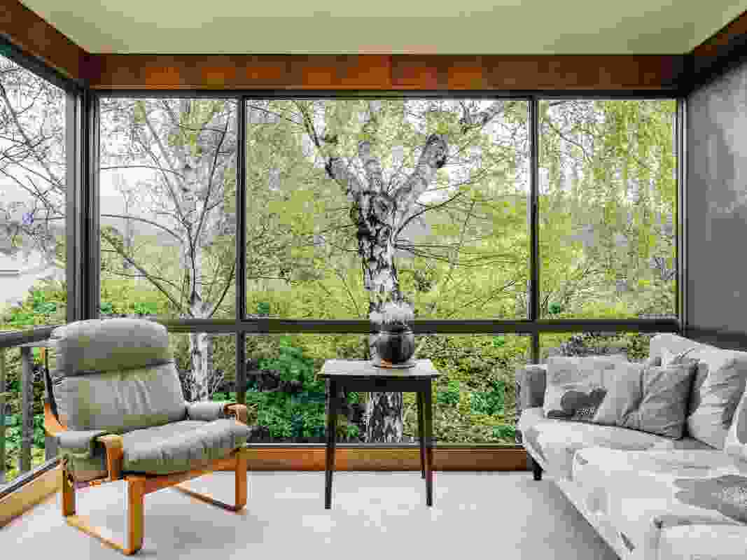A north-facing sunroom, added in the late 1970s, became a favourite room in the house.