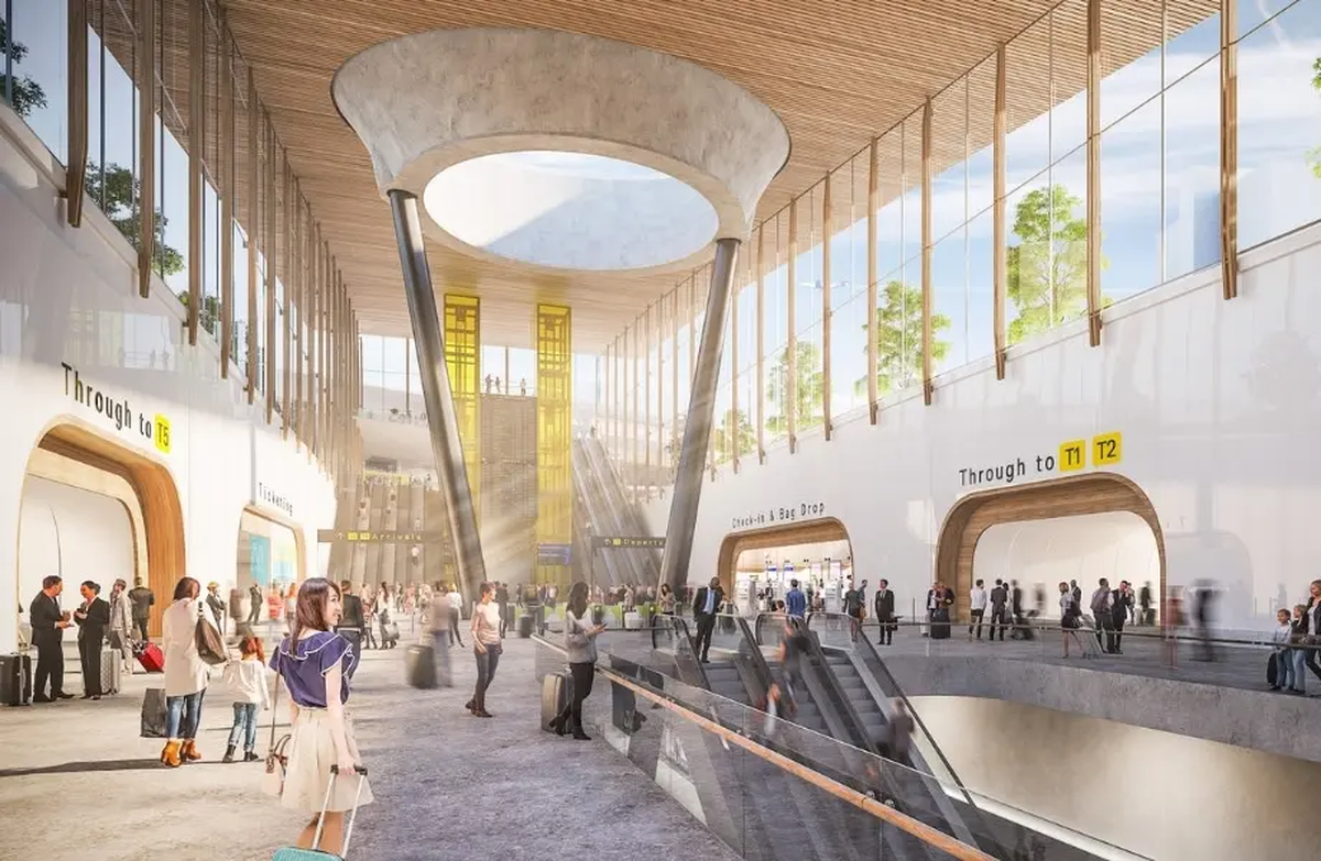 Former proposal for underground airport railway station by Grimshaw Architects.