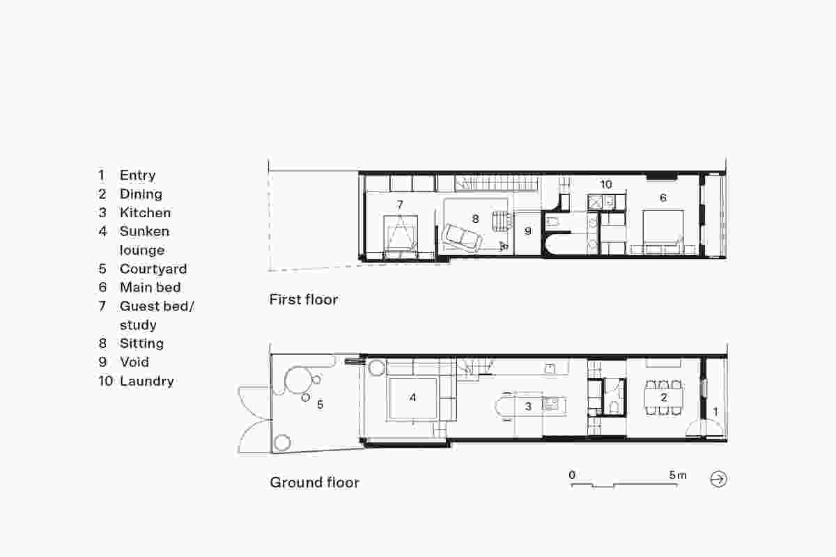 Plans of Up Down House by Brad Swartz Architects.