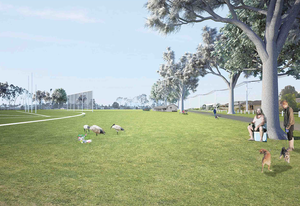 An example of a low-density suburb before GOD (greenspace-oriented development), with large amounts of underutilized public open space.