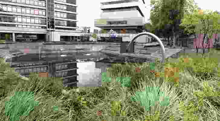 In Rotterdam, Water Square Benthemplein by De Urbanisten stores water temporarily after heavy rain.