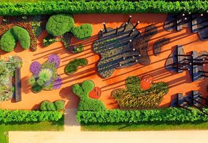Aerial view of Taylor Cullity Lethlean’s garden Cultivated by Fire, Australia’s contribution to the 2017 International Horticultural Exhibition (Internationale Gartenausstellung) in Berlin.