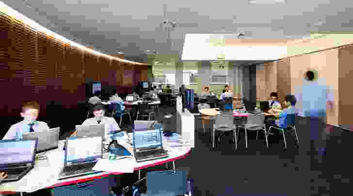 Flexible teaching and learning spaces are supported for technology throughout the building. 