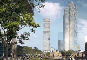 An early indicative design for the proposed towers at St John’s Cathedral in Parramatta.