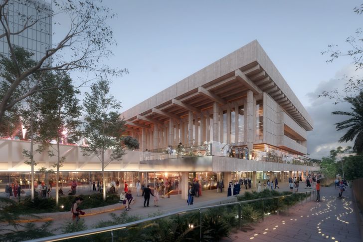 Artist impression of updated northern forecourt.