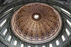Fish-eye view of the dome of St Peter’s Basilica, Rome, Italy (Michelangelo, 1593).