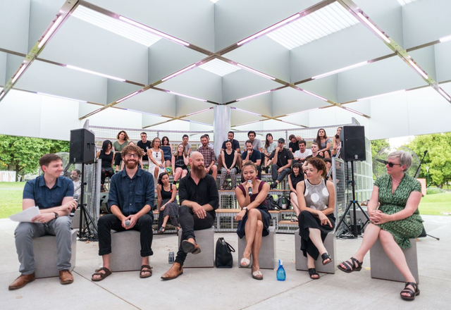 A New Architects Melbourne event held during the 2017 MPavilion events season.
