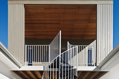 Detail of the new studio and balcony above the central entry hall.