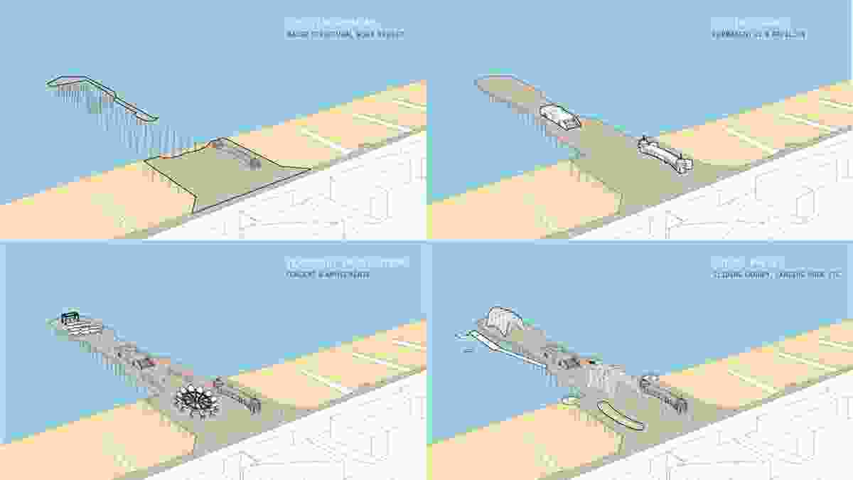 Concept diagrams of Hastings Pier by DRMM.