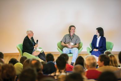 University of Melbourne academic Jillian Walliss in a panel discussion with Jungyoon Kim and Mike Hewson.