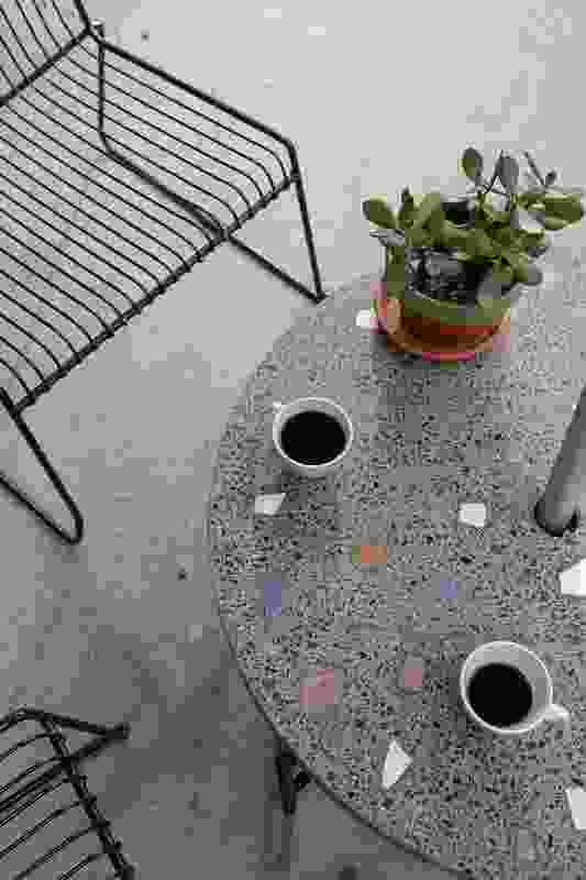 Waste Terrazzo, originally created as a concrete side table, can now be ordered as a custom slab.