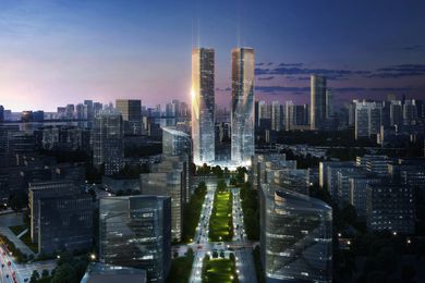 The Zhejiang Gate Towers project by LAVA in Hangzou, China.
