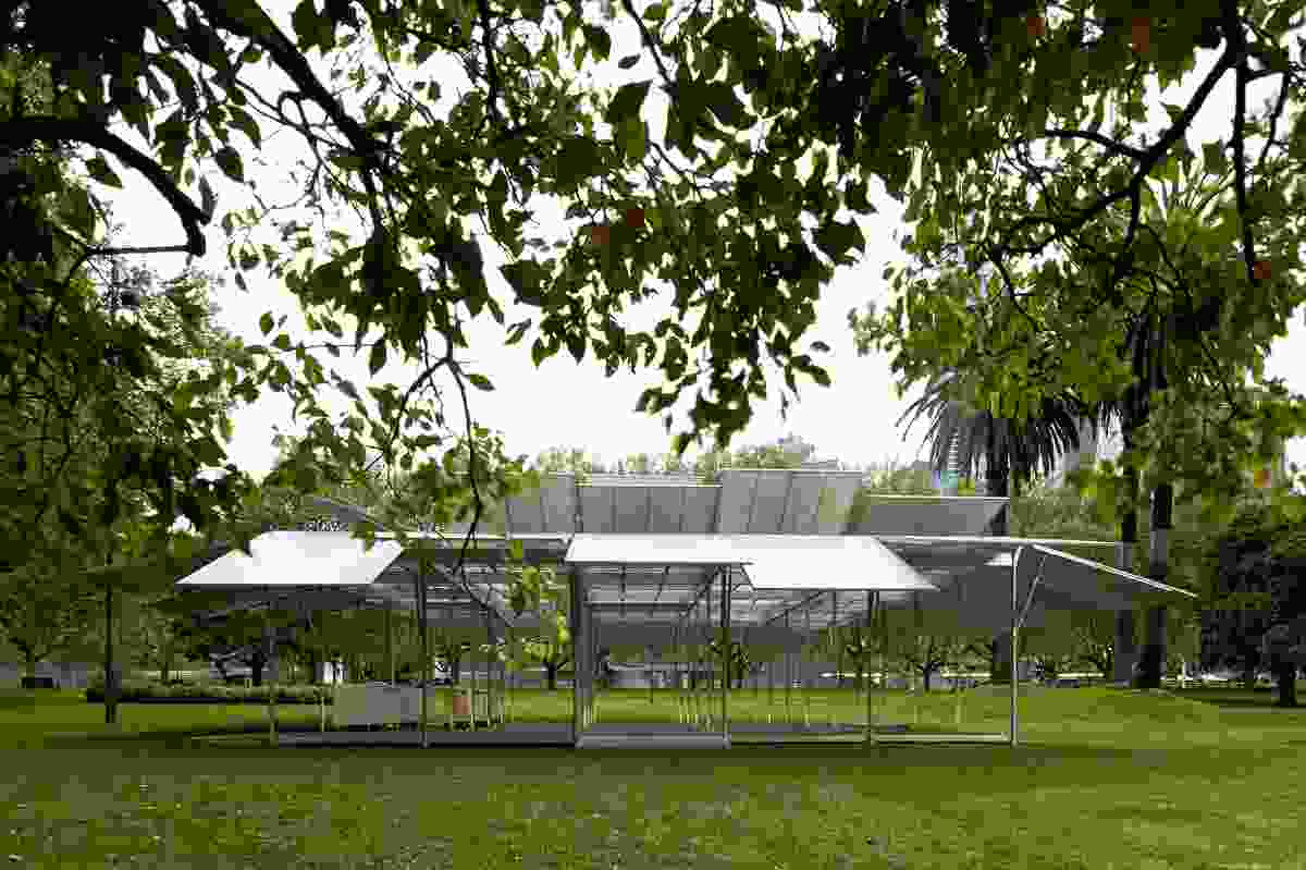 MPavilion 2014 in Melbourne, designed by Sean Godsell Architects.
