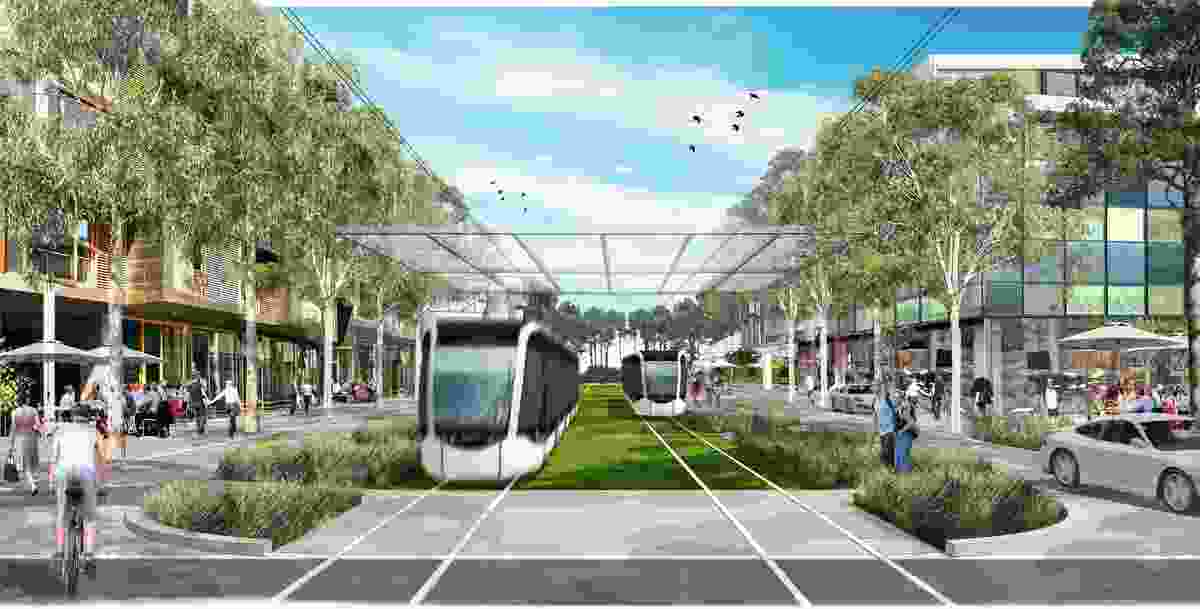 A proposed lightrail running through the campus would reduce car use by students, staff and others to 79% less than the Perth average.