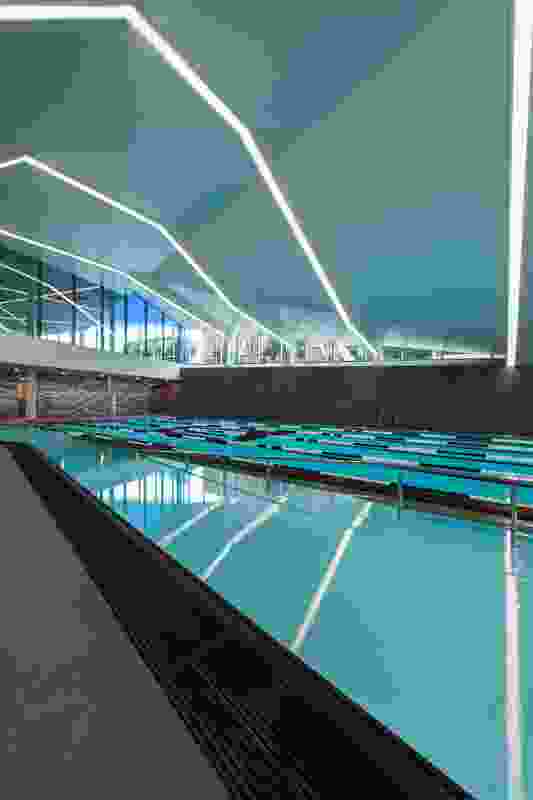 The undergrounds swimming pool at Pridham Hall designed by JPE Design Studio, Snøhetta and JamFactory.