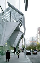 At street level, the canopy refers
to the scale of surrounding structures.