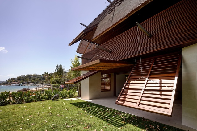Operable Facade Pittwater by Andrew Burges Architects.