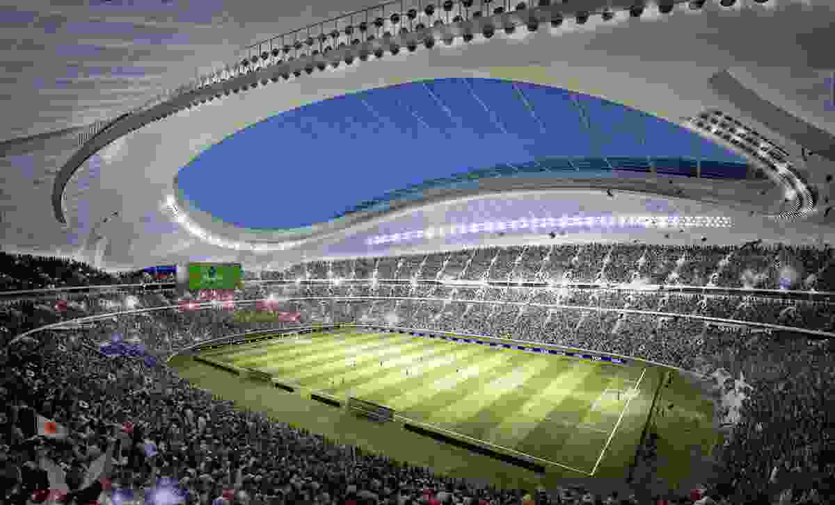The proposed Tokyo Olympic Stadium by Zaha Hadid Architects will seat 80,000 people.