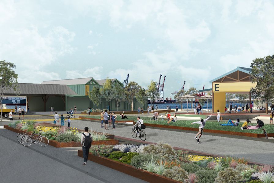 Visitors are invited into the site to experience the waterfront’s many layers
and participate in shaping
its future.
