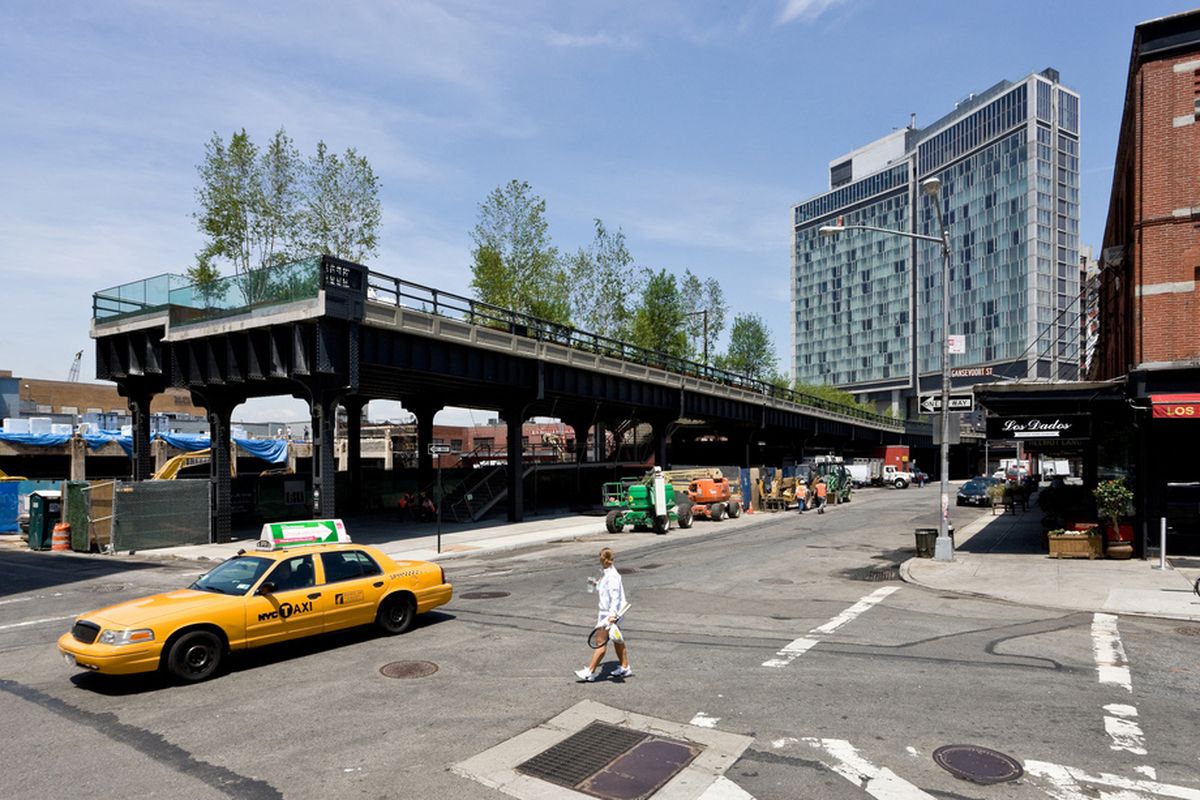 The Standard Hotel straddles The Highline at West 13th Street