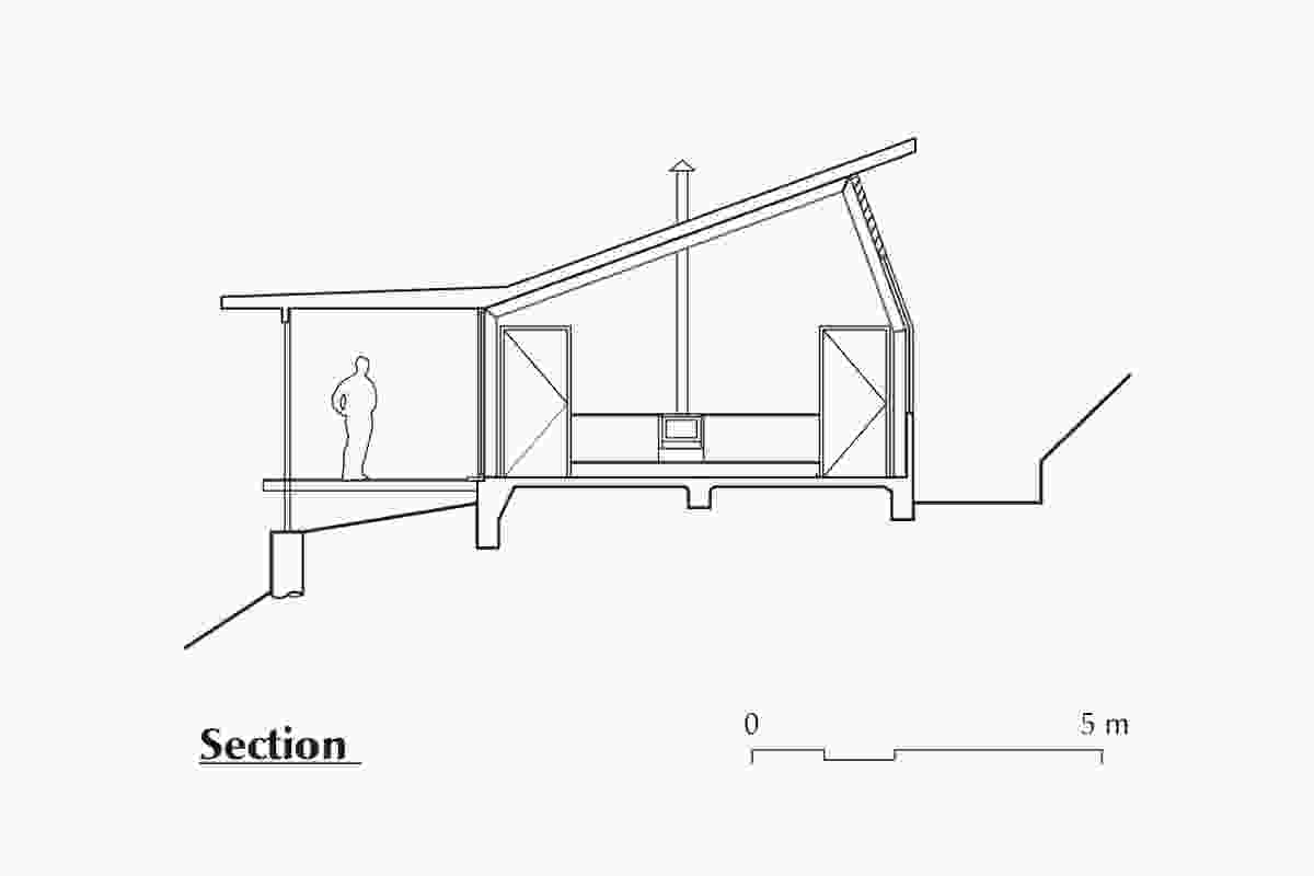 Section of Possum Shoot Shed by Dominic Finlay Jones Architects.