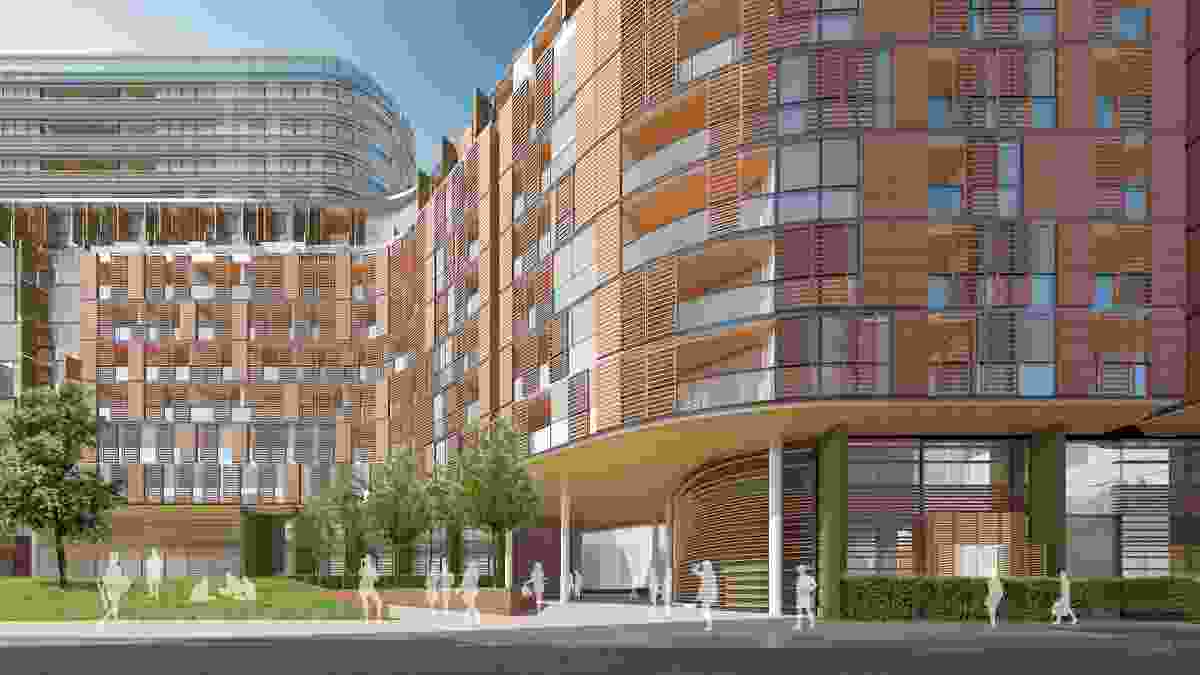 A central view of FJMT's design for the final residential stage of Central Park from O'Connor Street.