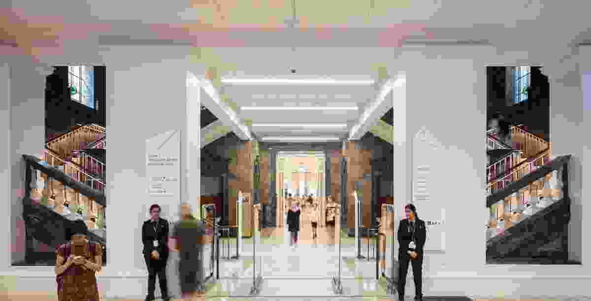 The Swanston Street foyer, refurbished during the Vision 2020 works, was part of the Library’s original 1856 building.