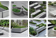A series of images created by entering the text: “Creative and unusual concrete bench designs with integrated planter elements and rough gray concrete with fractured or curvilinear forms. Shown in a tiled plaza. Incorporating design elements in the style of Carlo Scarpa or Zaha Hadid. Realistic octane render architecture press publication media photography” into text-to-image model Stable Diffusion.
