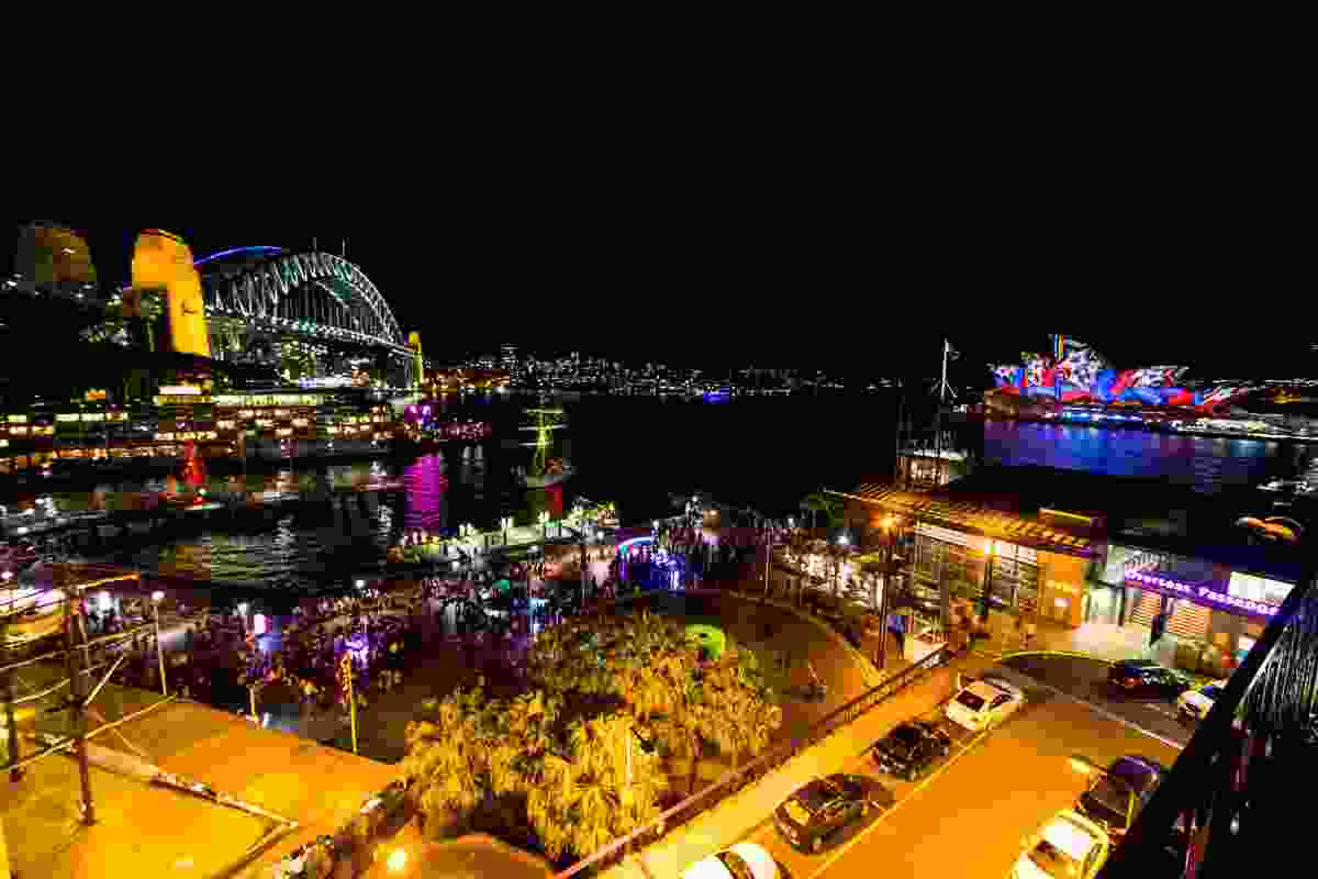 View of Campbells Cove during Vivid Sydney 2013.