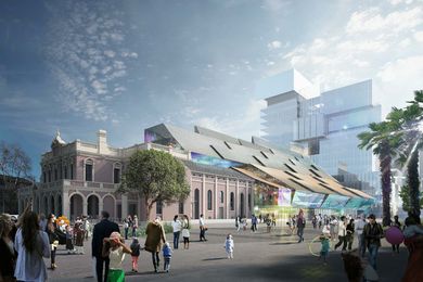 The proposed Parramatta Square civic building by Manuelle Gautrand Architecture, DesignInc and Lacoste and Stevenson.