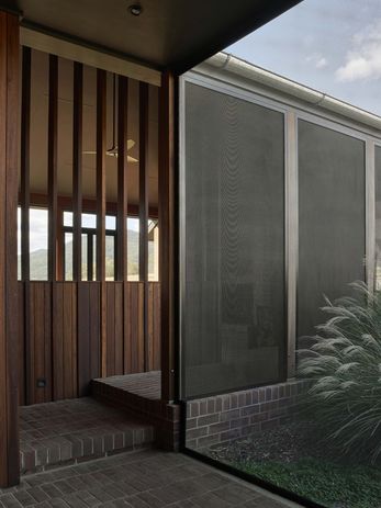 Outdoor rooms and covered external walkways function as breezeways.